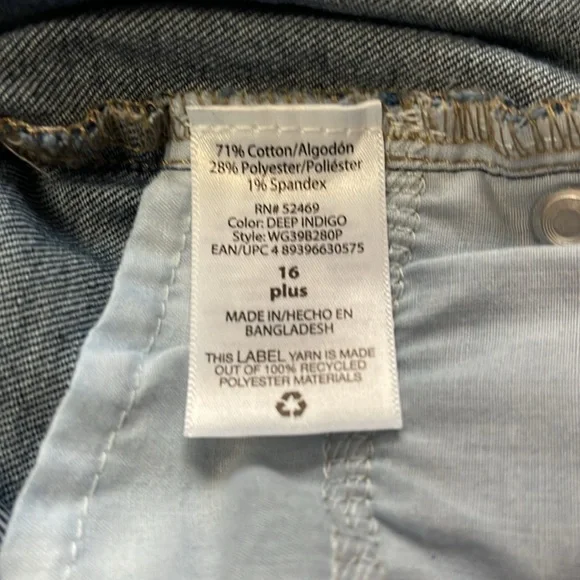 Wonder Nation Dark Wash Straight Jeans 16 plus - Picture 9 of 10